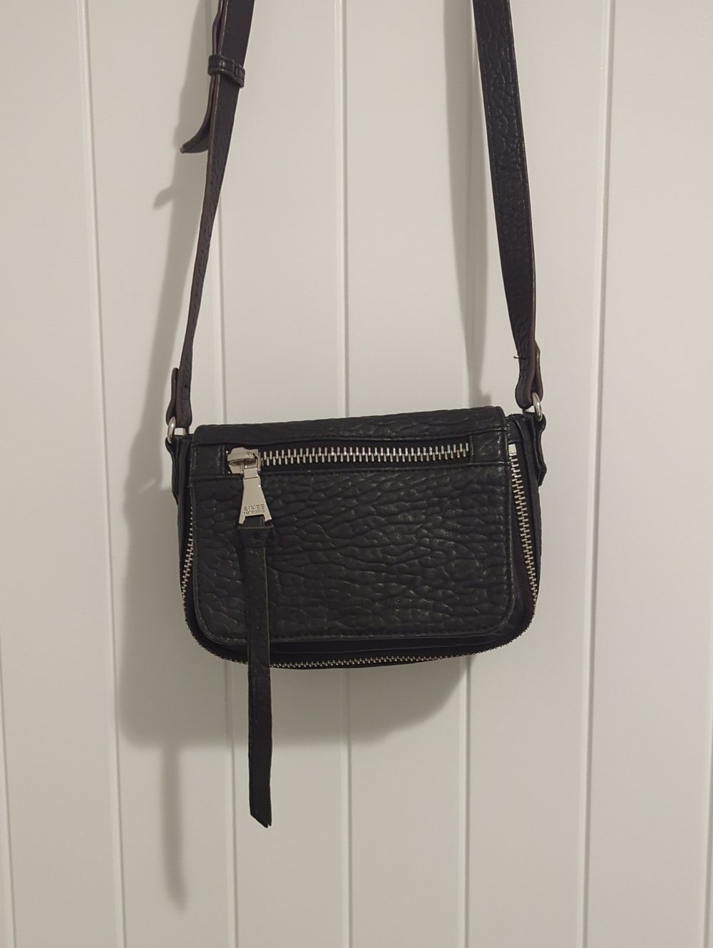 Aimee Kestenberg Black Pebbled Leather Crossbody